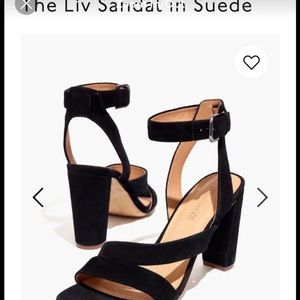 Madewell Liv Sandal in Suede Black